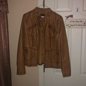 Tan Faux Leather Jacket